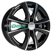 Литой диск Скад Мальта 6x15 4x108 ET 48 Dia 63.4 (чёрный глянцевый с полированной лицевой частью)