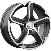 Литой диск Скад Аллигатор 6x15 4x100 ET 38 Dia 67.1 (чёрный глянцевый с полированной лицевой частью)
