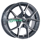 Литой диск Megami MGM-18 6x15 4x100 ET 50 Dia 60.1 (чёрный глянцевый с полированной лицевой частью)