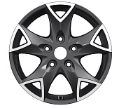 Литой диск Carwel Конго 1615 6.5x16 5x118 ET 55 Dia 71.1 (черный глянцевый с полированной лицевой частью)
