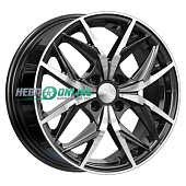 Литой диск Скад Асти 6.5x16 4x100 ET 45 Dia 67.1 (чёрный глянцевый с полированной лицевой частью)
