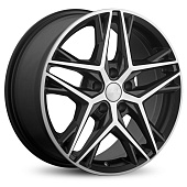 Литой диск Скад Челси 8x18 5x120 ET 43 Dia 72.6 (черный матовый с полированной лицевой частью)