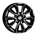 Литой диск Скад Сочи 6x16 4x100 ET 45 Dia 60.1 (чёрный глянцевый с полированной лицевой частью)