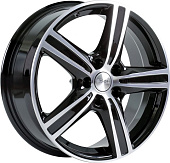 Литой диск Скад Адмирал 6.5x16 5x114.3 ET 40 Dia 66.1 (чёрный глянцевый с полированной лицевой частью)