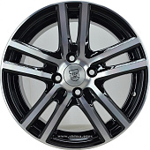 Литой диск Tech Line 529 6x15 5x100 ET 38 Dia 57.1 (черный глянцевый)