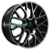 Литой диск Khomen KHW1818 7x18 5x108 ET 47 Dia 60.1 (черный с полировкой)